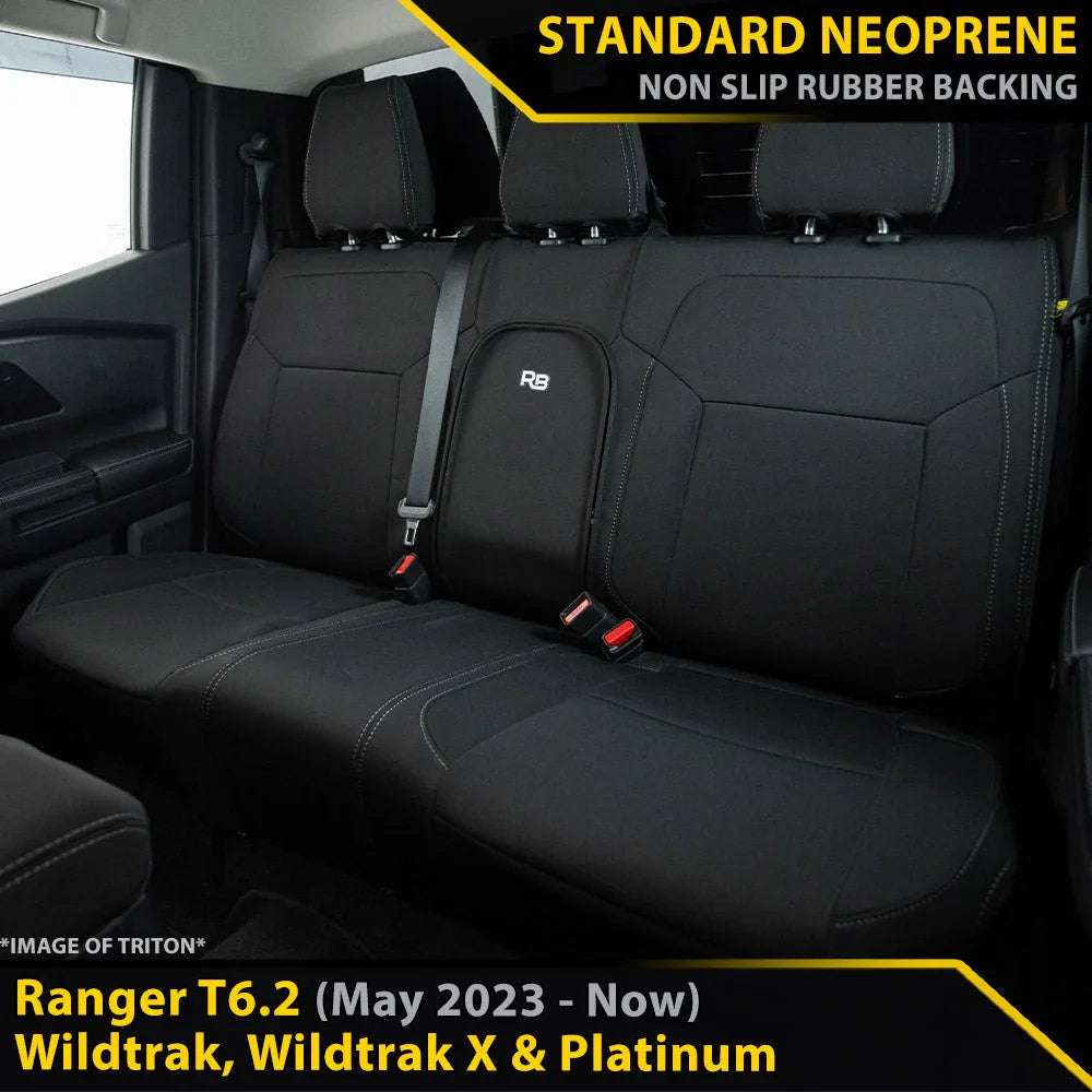 Ford Ranger T6.2 Wildtrak, Wildtrak X & Platinum Neoprene Rear Row Seat Covers - Brixton 4x4 - Buy Online Now!