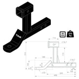 TAG Dual Use Tow Ball Mount - 50mm Square Hitch - Brixton 4x4 - Buy Online Now!