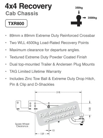 TAG 4x4 Recovery Towbar for Isuzu D-MAX (07/2020 - on), Mazda BT-50 (07/2020 - on) - Brixton 4x4 - Buy Online Now!