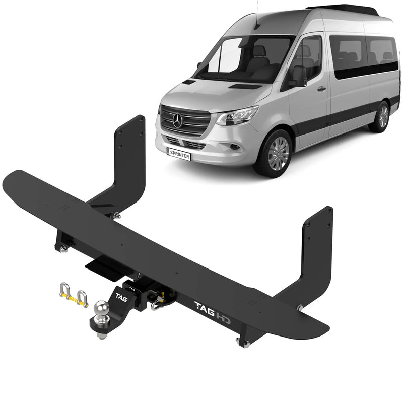 TAG Heavy Duty Towbar & Direct Fit Wiring for Mercedes Benz Sprinter Van Duel Rear Wheels MWB (02/2018 - on) - Brixton 4x4 - Buy Online Now!