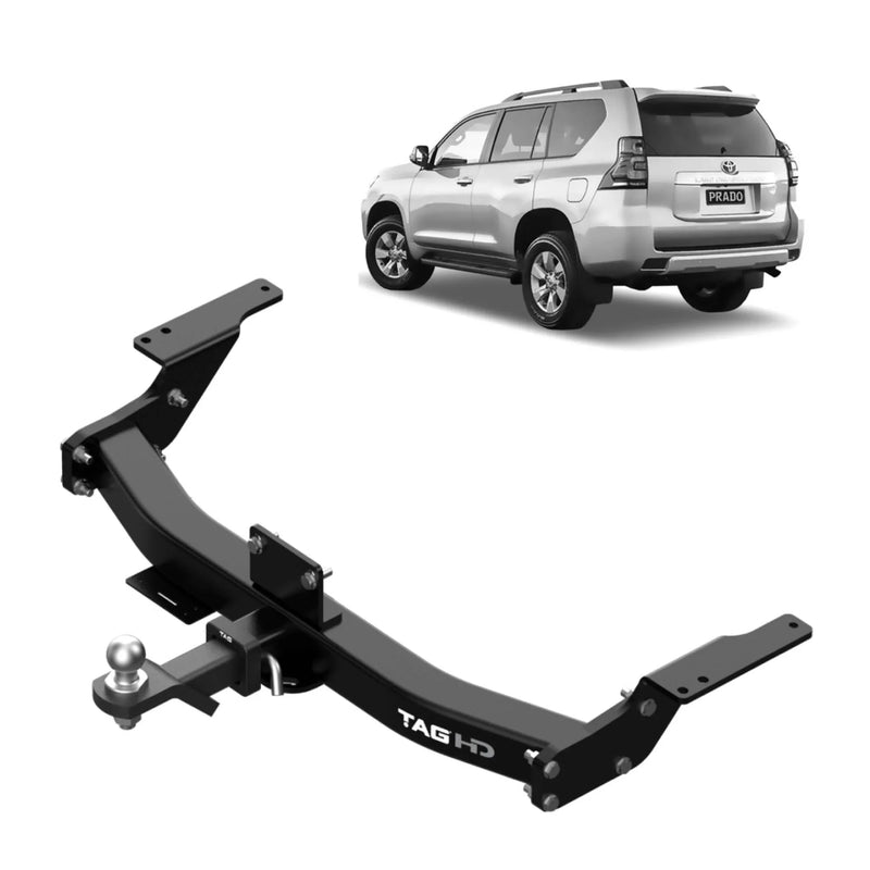 TAG Heavy Duty Towbar for Toyota Prado (08/2009 - on)with Spare Wheel Underneath - Brixton 4x4 - Buy Online Now!
