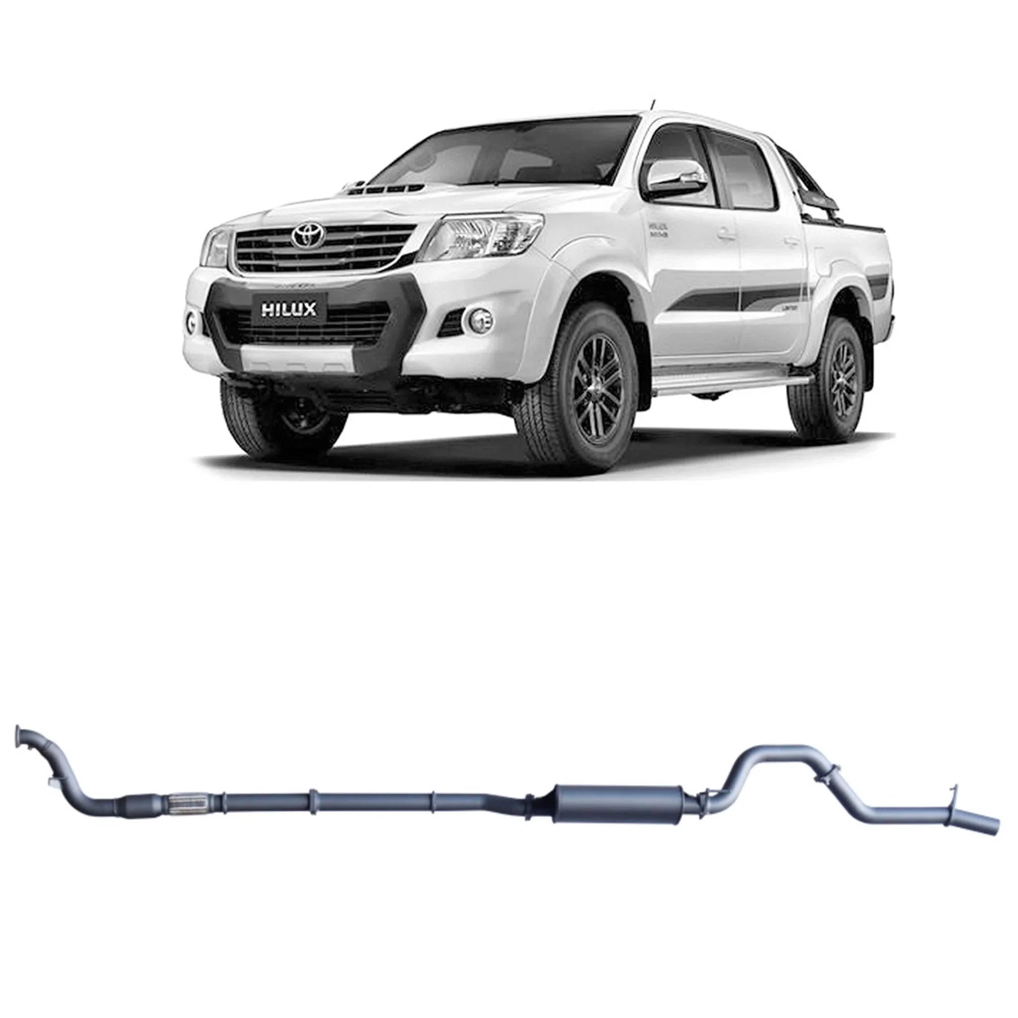 Redback Extreme Duty Exhaust for Toyota Hilux 3.0L D4D (02/2005 - 10/2015) - Brixton 4x4 - Buy Online Now!