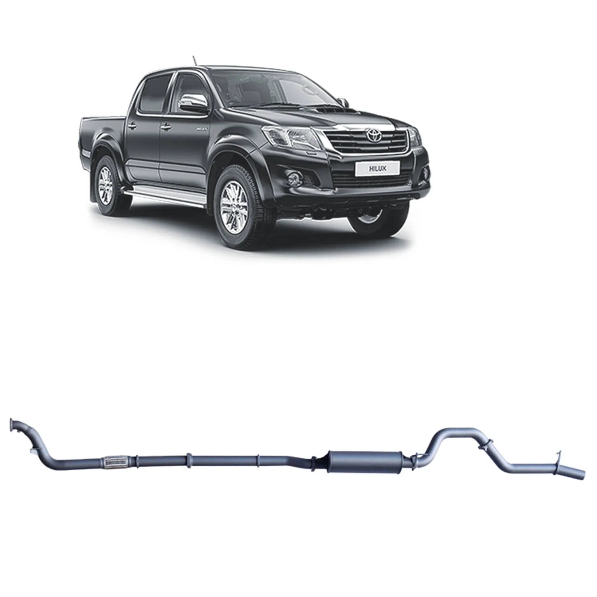 Redback Extreme Duty Exhaust for Toyota Hilux 3.0L D4D (02/2005 - 10/2015) - Brixton 4x4 - Buy Online Now!