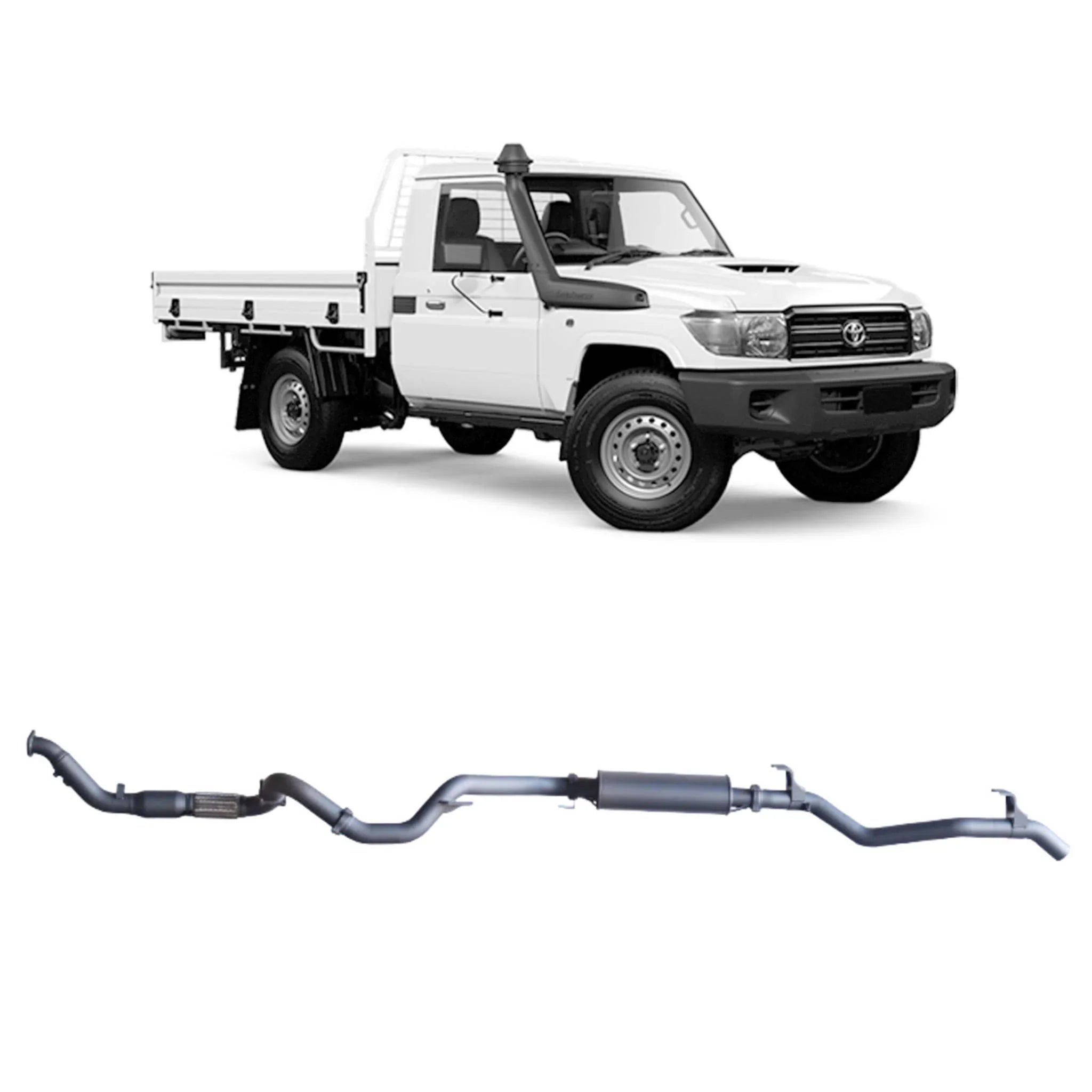 Redback Extreme Duty Exhaust for Toyota Landcruiser 79 Series Single Cab (03/2007 - 10/2016) - Brixton 4x4 - Buy Online Now!