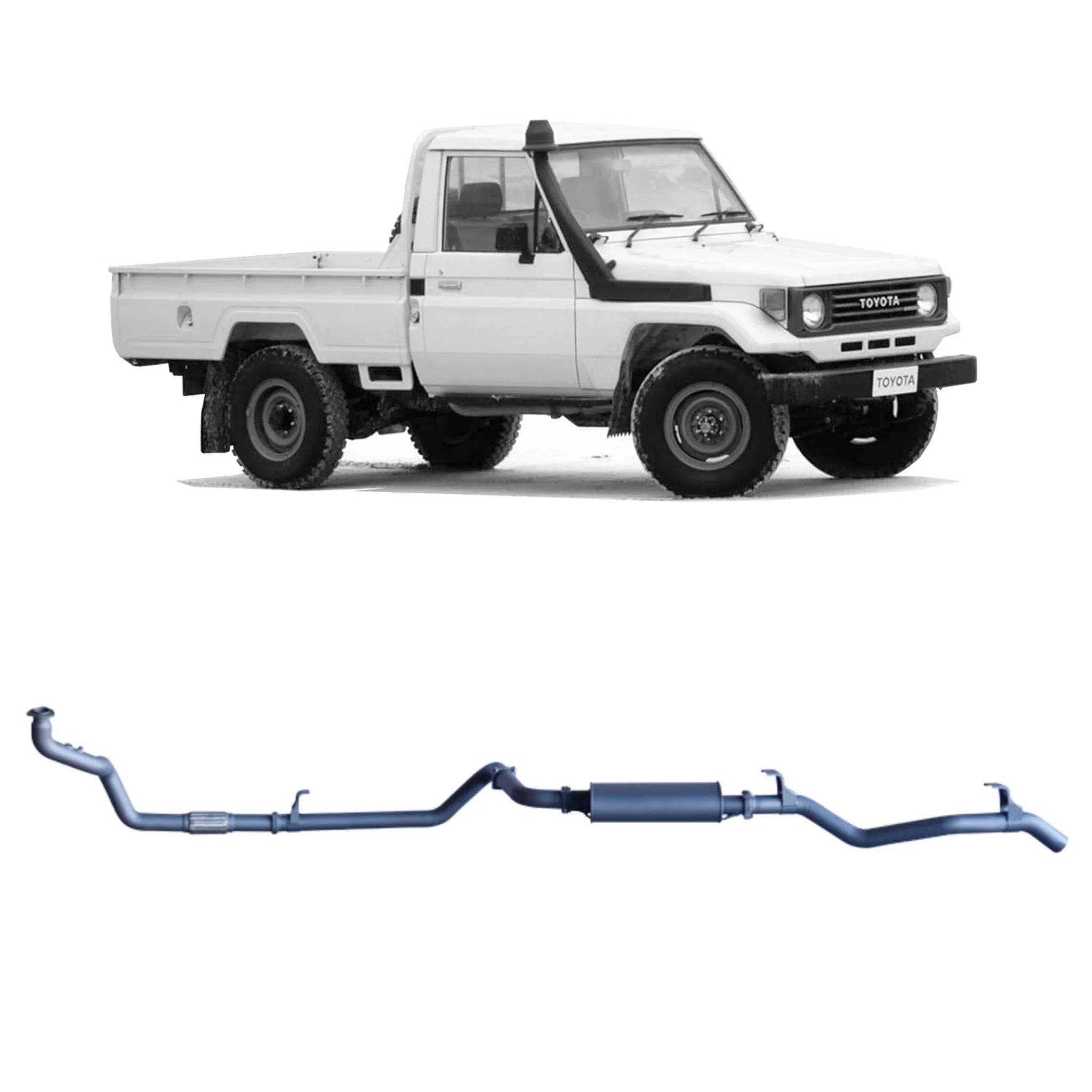 Redback Extreme Duty Exhaust for Toyota Landcruiser 78 Series (01/1990 - 01/2007), Toyota Landcruiser 75 Series (03/1990 - 11/1999) - Brixton 4x4 - Buy Online Now!