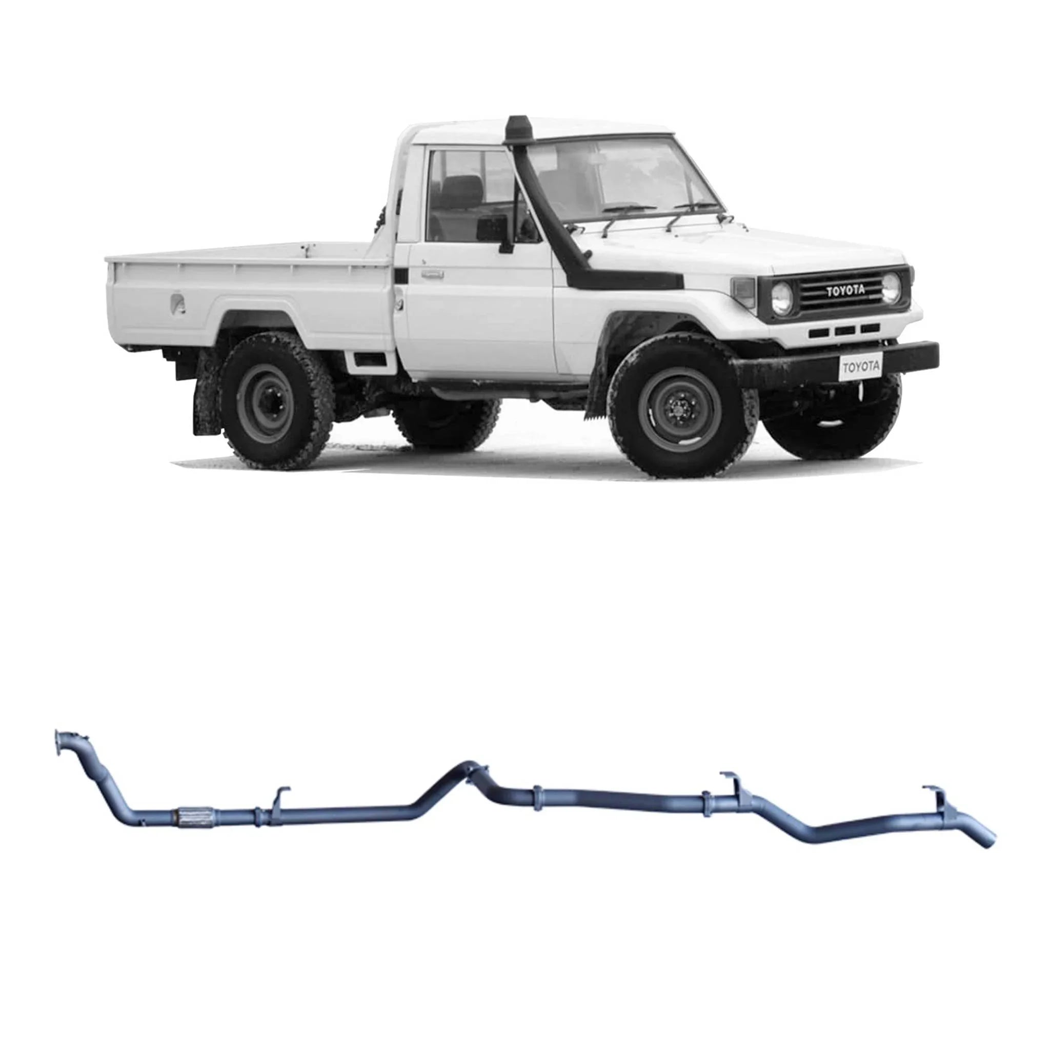 Redback Extreme Duty Exhaust for Toyota Landcruiser 78 Series (01/1990 - 01/2007), Toyota Landcruiser 75 Series (03/1990 - 11/1999) - Brixton 4x4 - Buy Online Now!