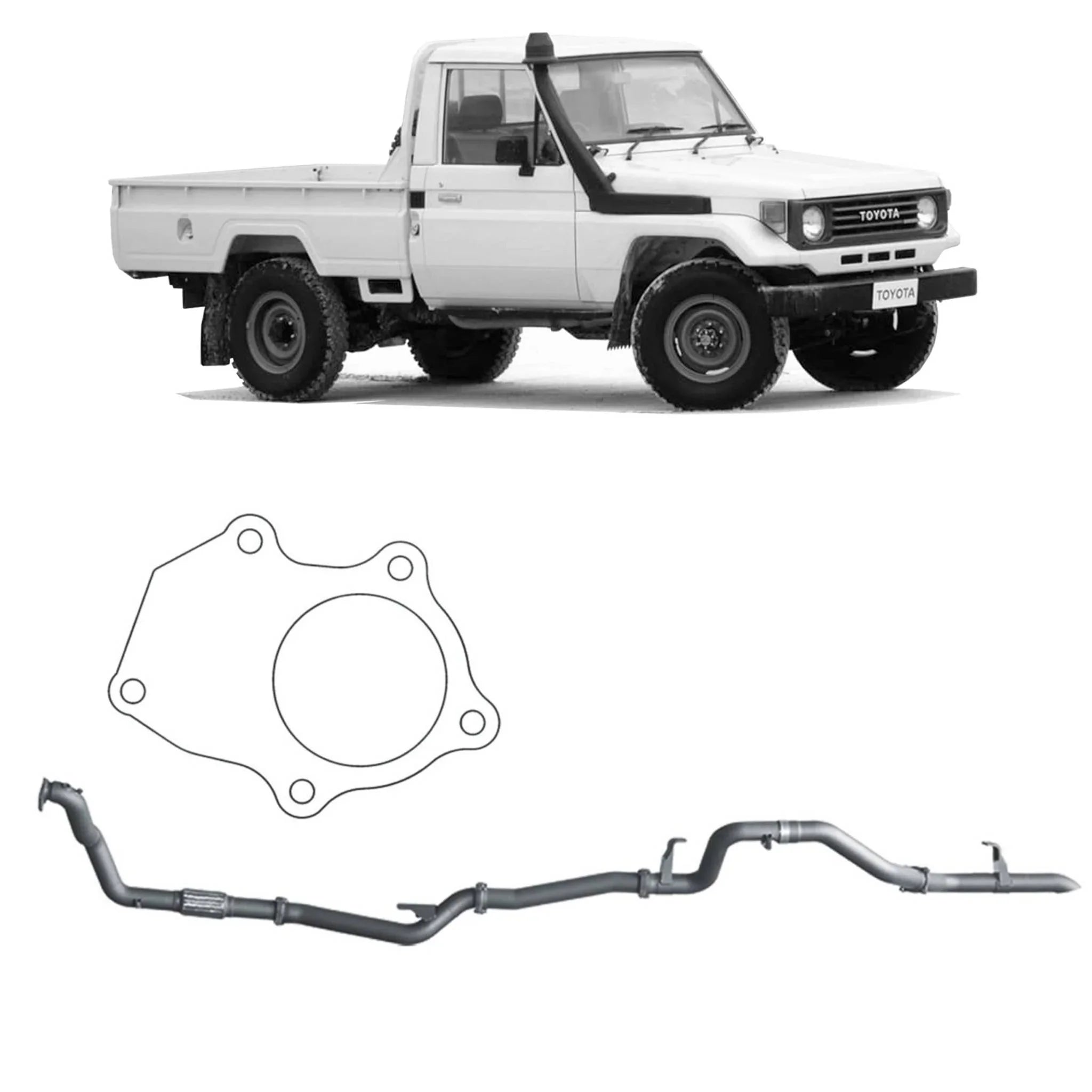 Redback Extreme Duty Exhaust for Toyota Landcruiser 78 Series (01/1990 - 01/2007), Toyota Landcruiser 75 Series (03/1990 - 11/1999) - Brixton 4x4 - Buy Online Now!