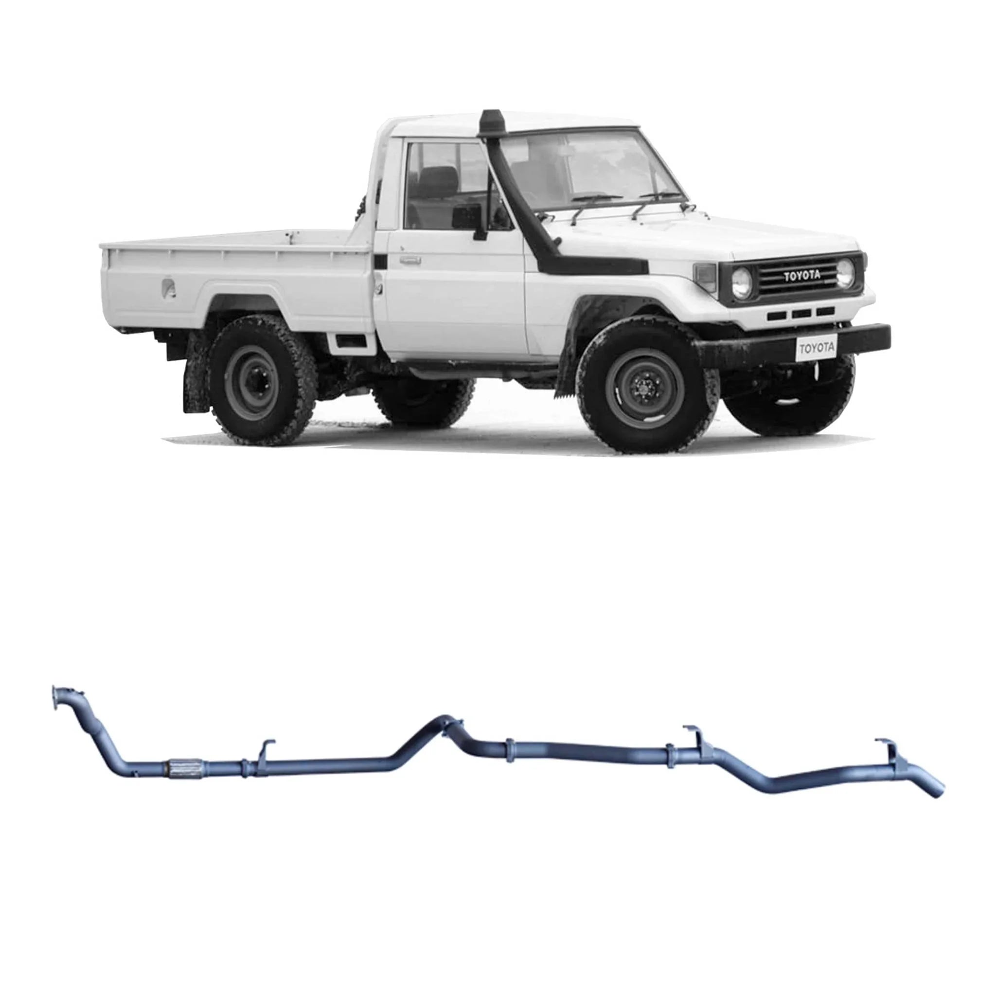 Redback Extreme Duty Exhaust for Toyota Landcruiser 78 Series (01/1990 - 01/2007), Toyota Landcruiser 75 Series (03/1990 - 11/1999) - Brixton 4x4 - Buy Online Now!