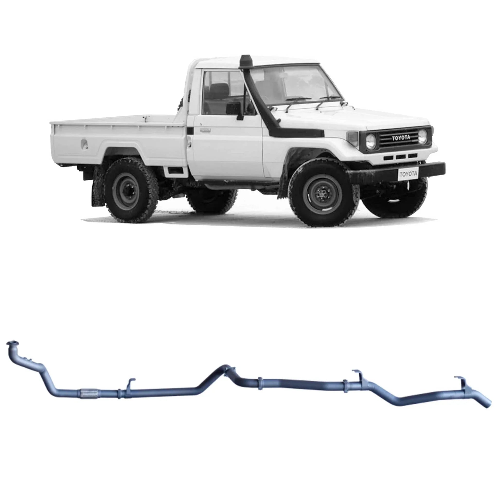 Redback Extreme Duty Exhaust for Toyota Landcruiser 78 Series (01/1990 - 01/2007), Toyota Landcruiser 75 Series (03/1990 - 11/1999) - Brixton 4x4 - Buy Online Now!