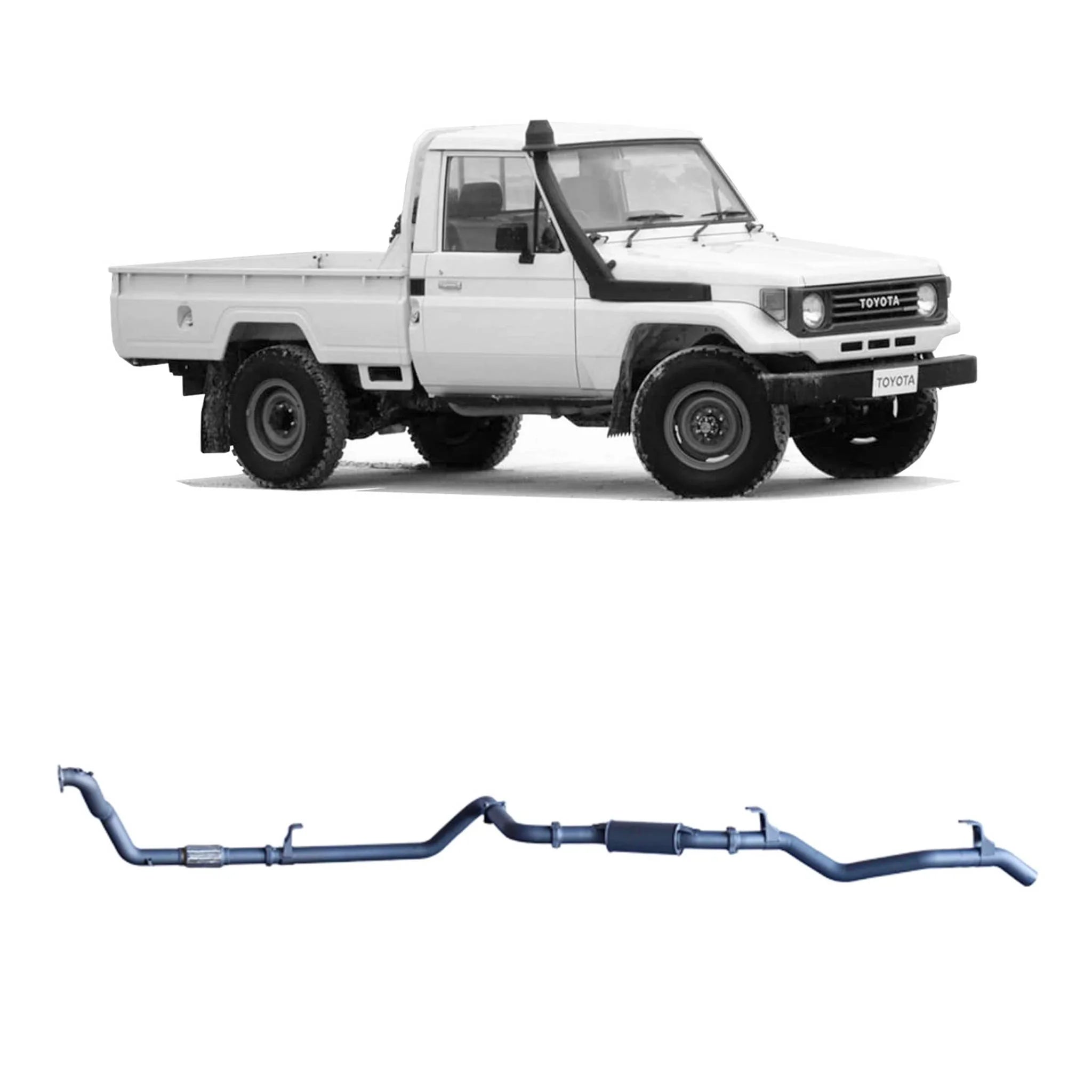 Redback Extreme Duty Exhaust for Toyota Landcruiser 78 Series (01/1990 - 01/2007), Toyota Landcruiser 75 Series (03/1990 - 11/1999) - Brixton 4x4 - Buy Online Now!