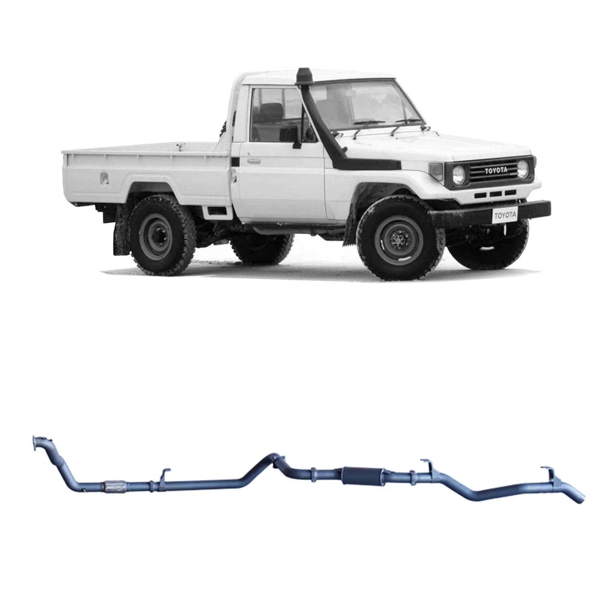 Redback Extreme Duty Exhaust for Toyota Landcruiser 78 Series (01/1990 - 01/2007), Toyota Landcruiser 75 Series (03/1990 - 11/1999) - Brixton 4x4 - Buy Online Now!