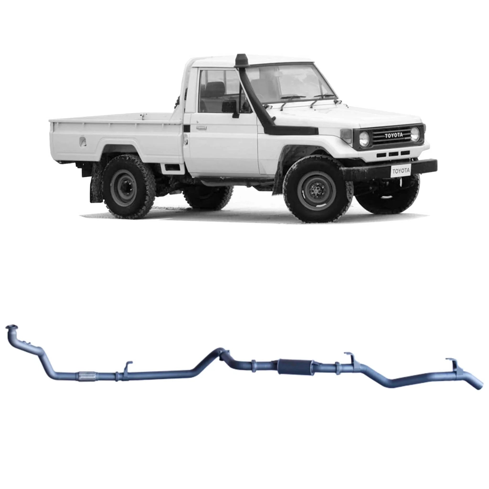 Redback Extreme Duty Exhaust for Toyota Landcruiser 78 Series (01/1990 - 01/2007), Toyota Landcruiser 75 Series (03/1990 - 11/1999) - Brixton 4x4 - Buy Online Now!