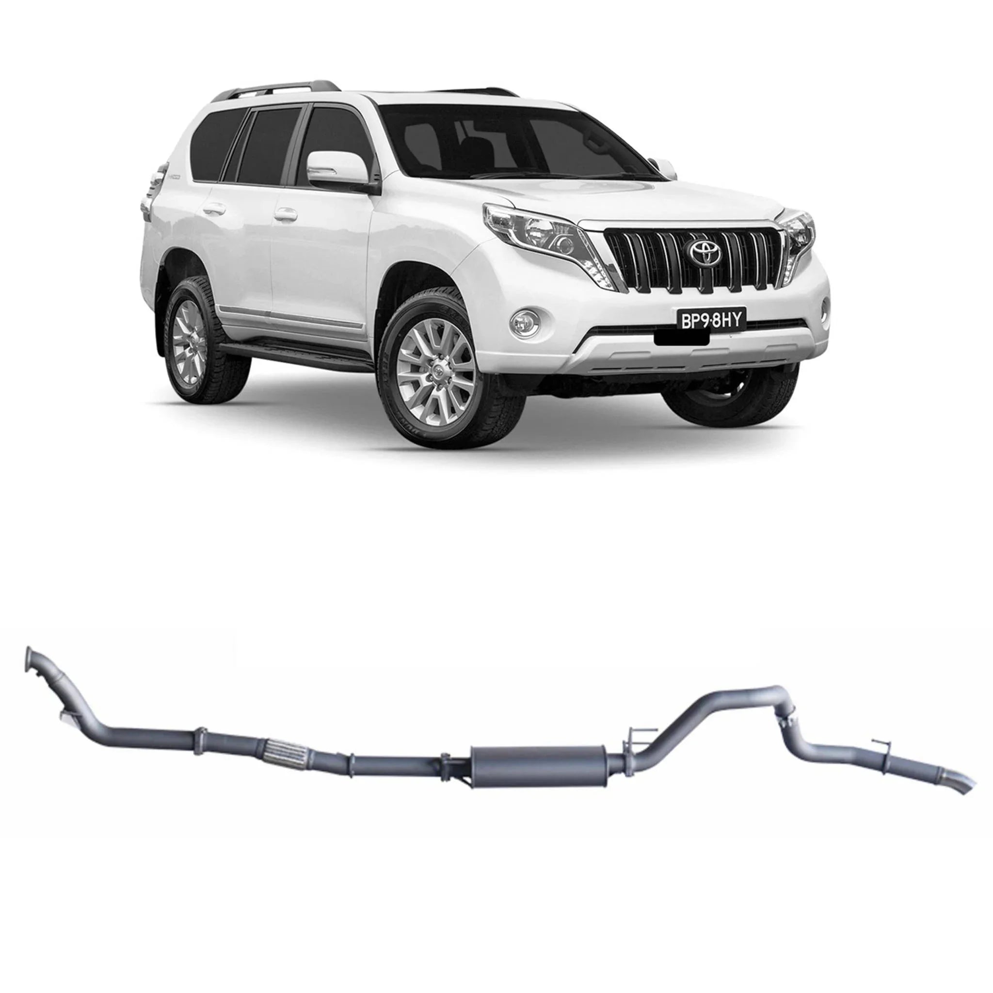 Redback Extreme Duty Exhaust for Toyota Prado 120/150 Series 1KD-FTV (11/2006 - 07/2015) - Brixton 4x4 - Buy Online Now!