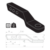 TAG 2" Drop Forged Tow Ball Mount - 222mm Long, 50mm Square Hitch - Brixton 4x4 - Buy Online Now!