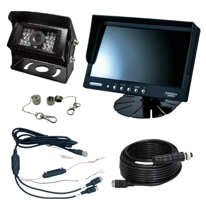 Safety Dave 7” Monitor Rear View Camera Kit - Heavy Duty - Square Black Camera - 92° AHD - Brixton 4x4 - Buy Online Now!