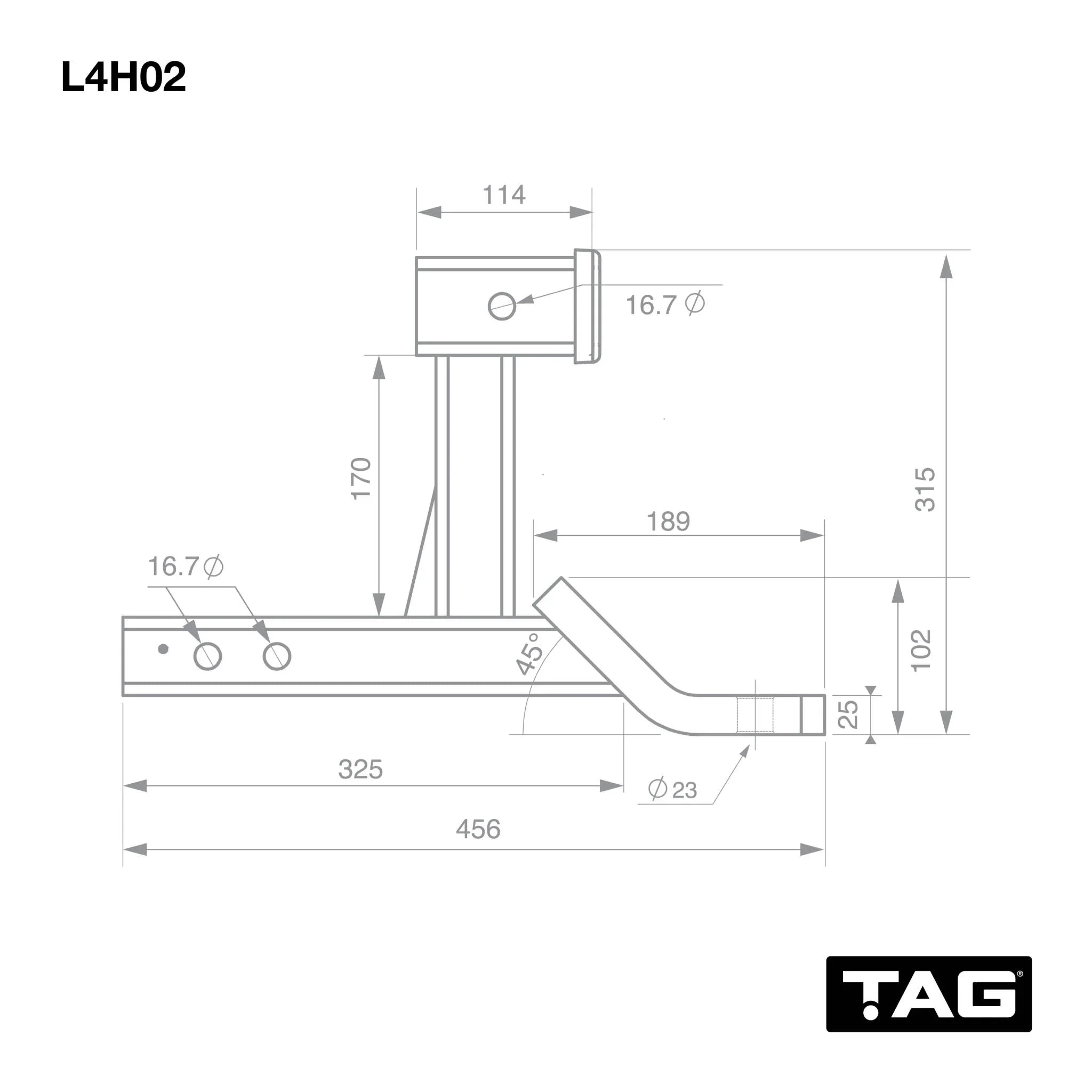 TAG Dual Use Tow Ball Mount - 50mm Square Hitch - Brixton 4x4 - Buy Online Now!