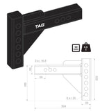 TAG Adjustable Weight Distribution Shank - fits 50mm Square Hitch, Standard Drop (4.5T) - Brixton 4x4 - Buy Online Now!