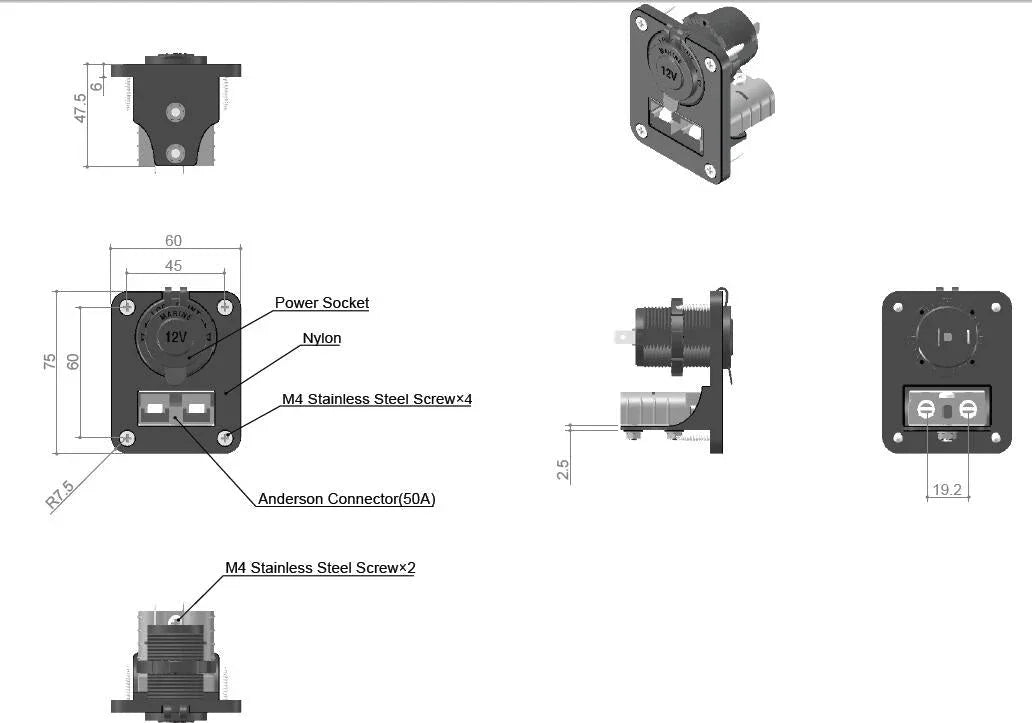Anderson Plug Double Flush Mount Housing With 50Amp Plug - Brixton 4x4 - Buy Online Now!
