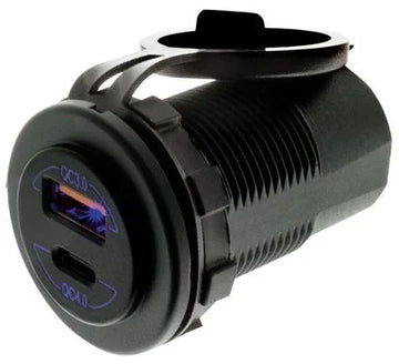 Dual Usb Socket Port 1: Qc3 - 18W, Port 2: Type C Qc4 36W