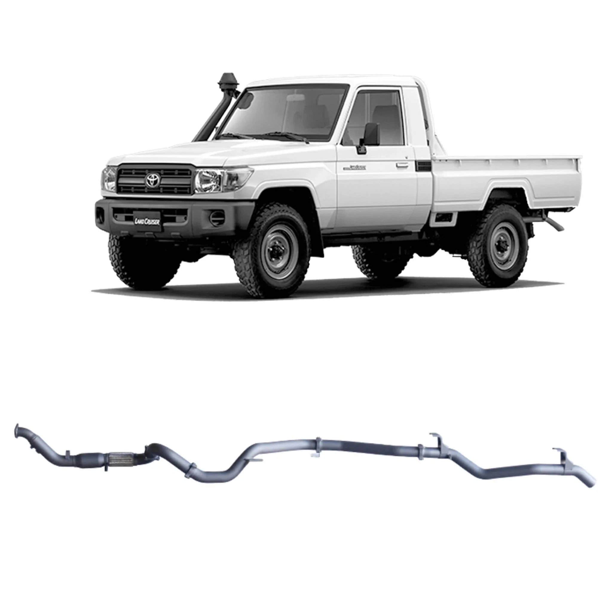 Redback Extreme Duty Exhaust for Toyota Landcruiser 79 Series Single Cab (03/2007 - 10/2016) - Brixton 4x4 - Buy Online Now!