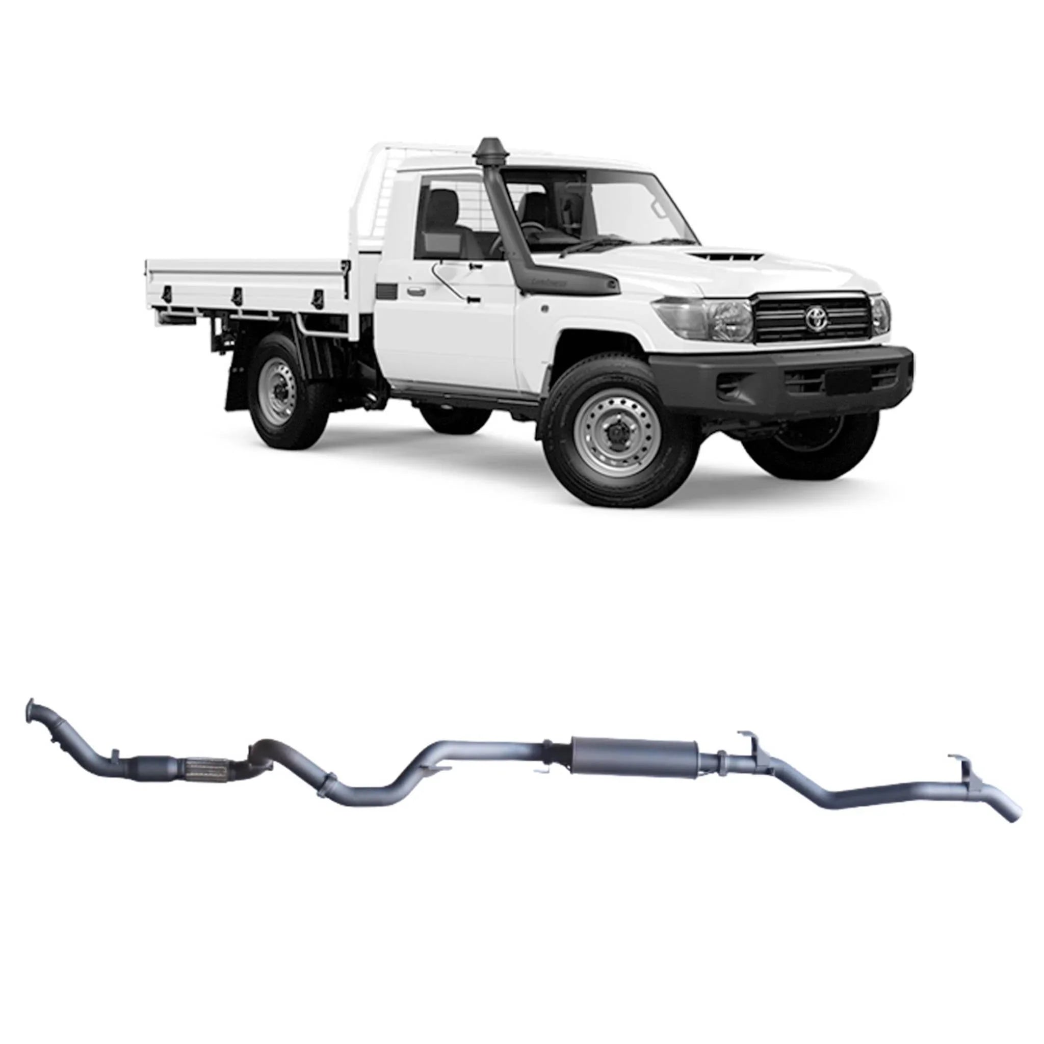 Redback Extreme Duty Exhaust for Toyota Landcruiser 79 Series Single Cab (03/2007 - 10/2016) - Brixton 4x4 - Buy Online Now!
