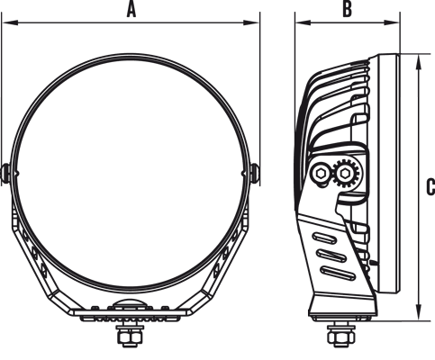 Roadvision Stealth 9" Halo Series Driving Spot Light