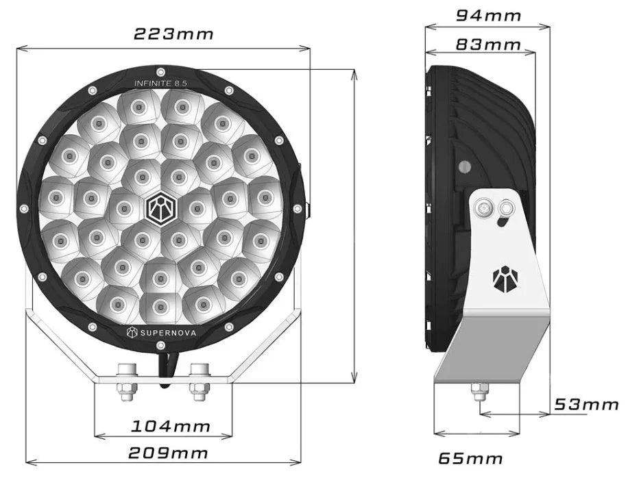 Supernova Infinite 8.5 Inch LED Driving Light Pair - Brixton 4x4 - Buy Online Now!