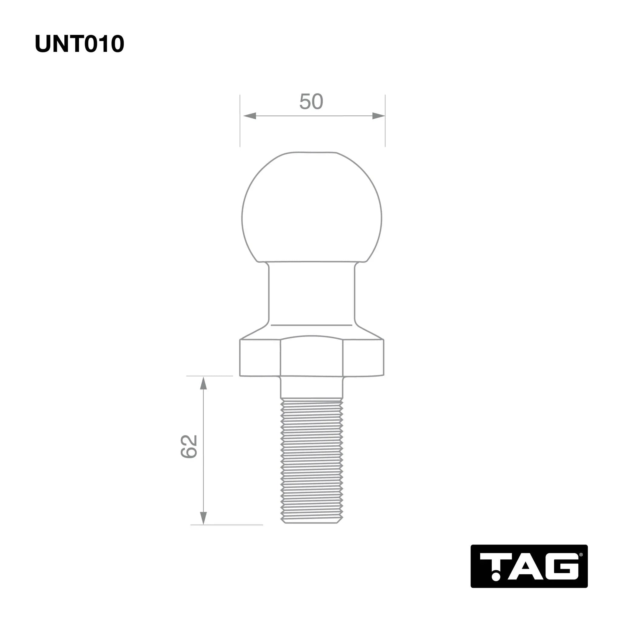 TAG Chrome Tow Ball - 50mm, 3.5 tonne - Brixton 4x4 - Buy Online Now!