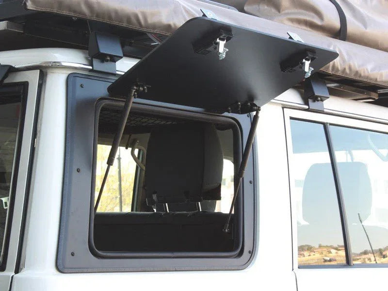 Toyota Land Cruiser 76 Gullwing Window / Right Hand Side Aluminium - by Front Runner - Brixton 4x4 - Buy Online Now!