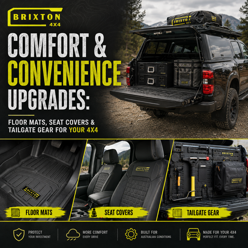 Comfort & Convenience Upgrades: Floor Mats, Seat Covers & Tailgate Gear for Your 4x4