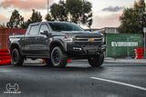 Close-up of Hamer Atlas Series bull bar recovery point on Chevrolet Silverado 1500