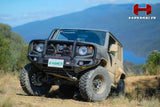 Hamer King Series Plus bull bar fitted to Suzuki Jimny XL, front angle view
