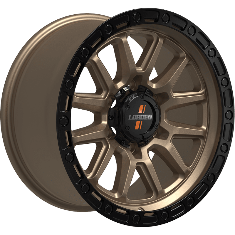 Loaded Stockton Wheels in Bronze Centre Black Lip