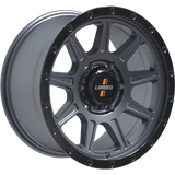 Loaded Gunbarrel Wheels in Grey Center Black Lip