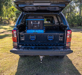MSA 4x4 storage drawer system open drawer - detail view for Toyota LandCruiser 300 Series