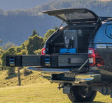 MSA 4x4 storage drawer system installed - detail view for Nissan Navara NP300/D40