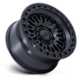 KMC Aztec KM554 Matte Black wheel - angled profile view