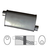 8" x 4" Oval, 14" Long, 2 1/4" Offset/Offset, Glass Packed - Chambered
