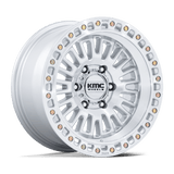 KMC Aztec KM554 17x8.5 wheel in Gloss Silver with Machined Face - front face view