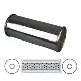 Redback Resonator 5" Round 3" Inlet 12" Long 304 Polished Stainless