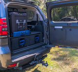 MSA 4x4 storage drawer system open drawer - detail view for Toyota Fortuner