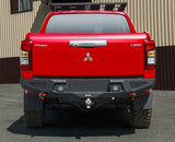 Rival Rear Bar to suit Mitsubishi Triton MR 2019-2022 with 2 Rival Square Spot Lights