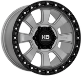 King Offroad Wheels Armor Silver Brushed with Black Lip Aftermarket Accessory
