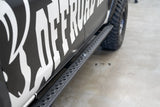Welded steel rock slider for Hilux N80 - extruded tread step detail