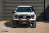 Hamer Atlas Series bull bar number plate flip detail on Ford F-150