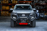 Side profile of Hamer King Plus bullbar integrated with Toyota Fortuner body lines