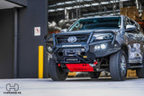 Hamer 4x4 King Series Plus looped bull bar fitted to Toyota Fortuner 2020 onwards, front three-quarter view