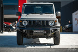 Hamer King Series bull bar fitted to Suzuki Jimny XL, rear three-quarter view