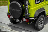 Suzuki Jimny XL with Hamer M-Series rear bar, driver side angle