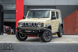 Close-up of Hamer King Series bull bar detail on Suzuki Jimny XL
